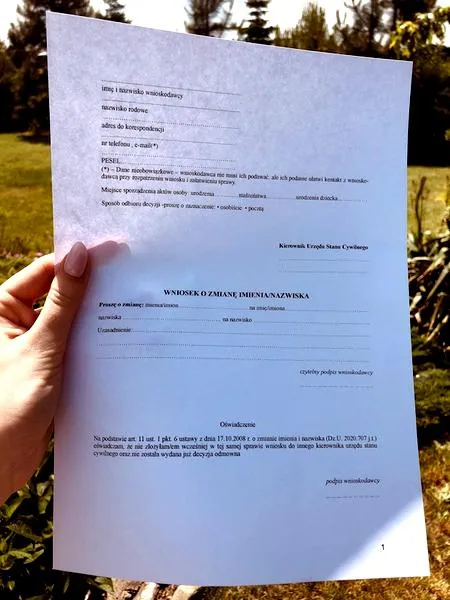 Zmiana imienia i nazwiska
