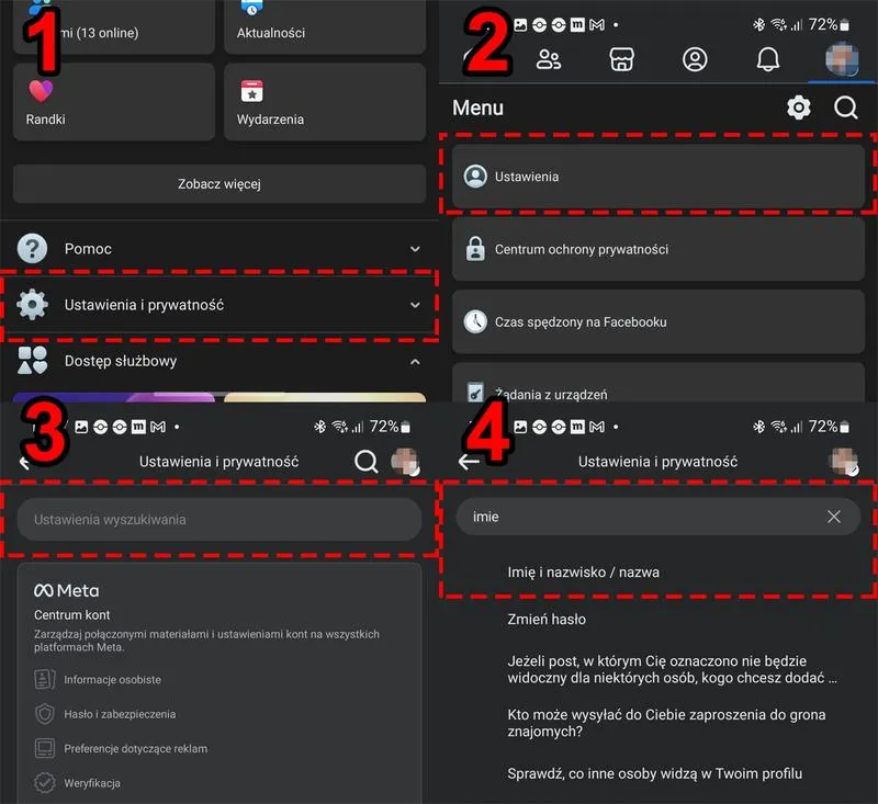 Zmiana imienia na Facebooku